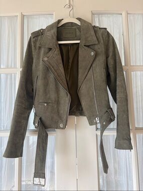 Blank NYC Olive Suede Moto Jacket - Women